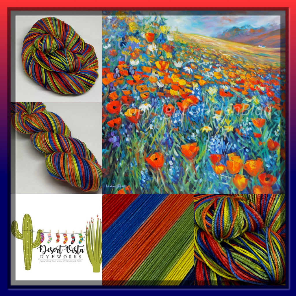 Poppy Fields Six Stripe Self Striping Yarn