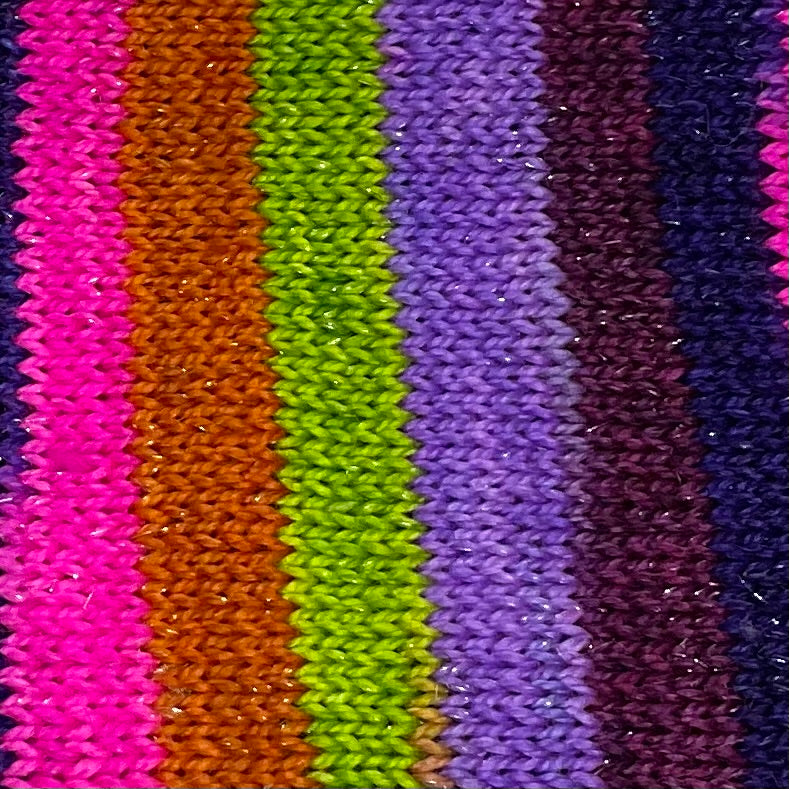 Kooky Halloween Six Stripe Self Striping Yarn with Speckled Mini Skein