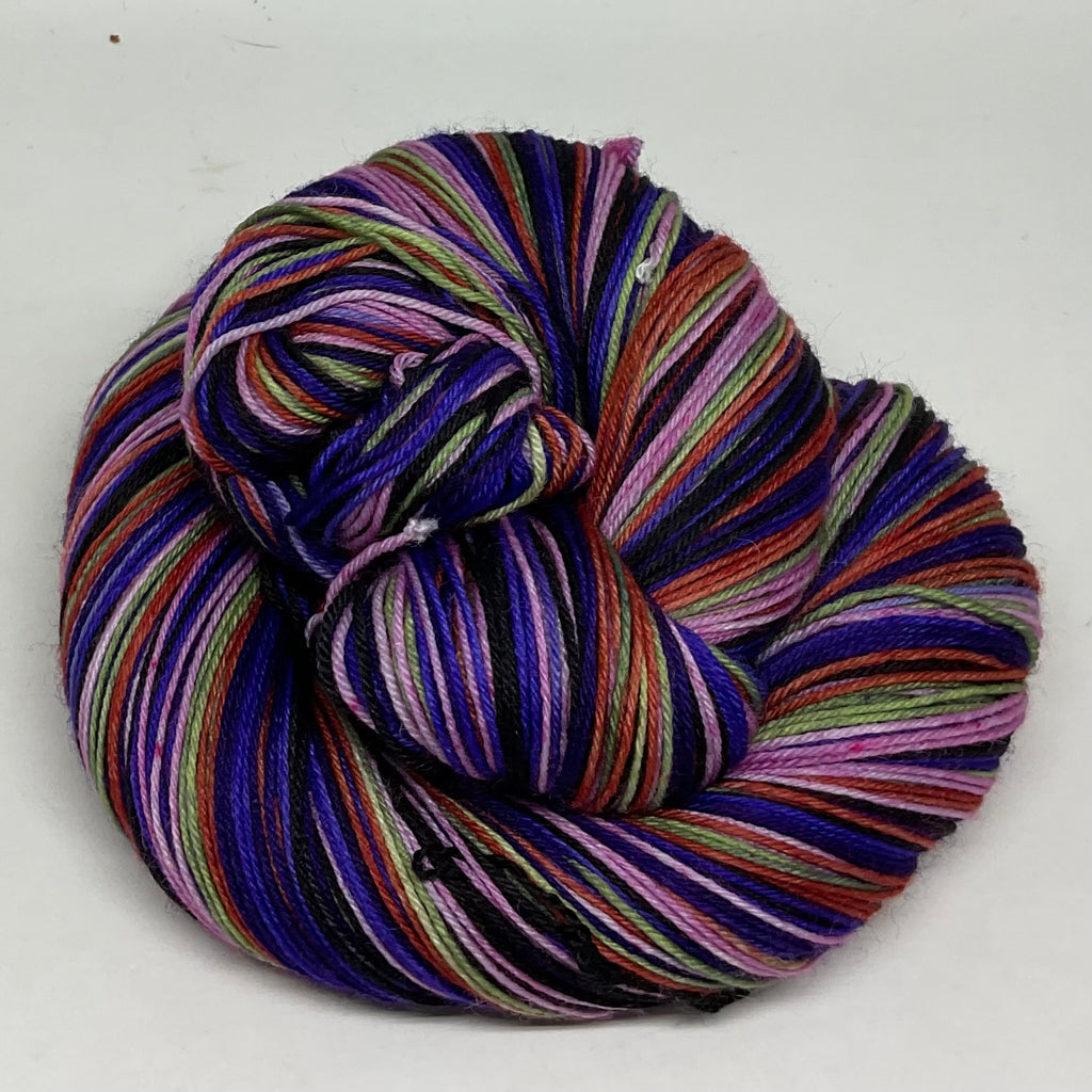 Dark Peonies Six Stripe Self Striping Sock Yarn