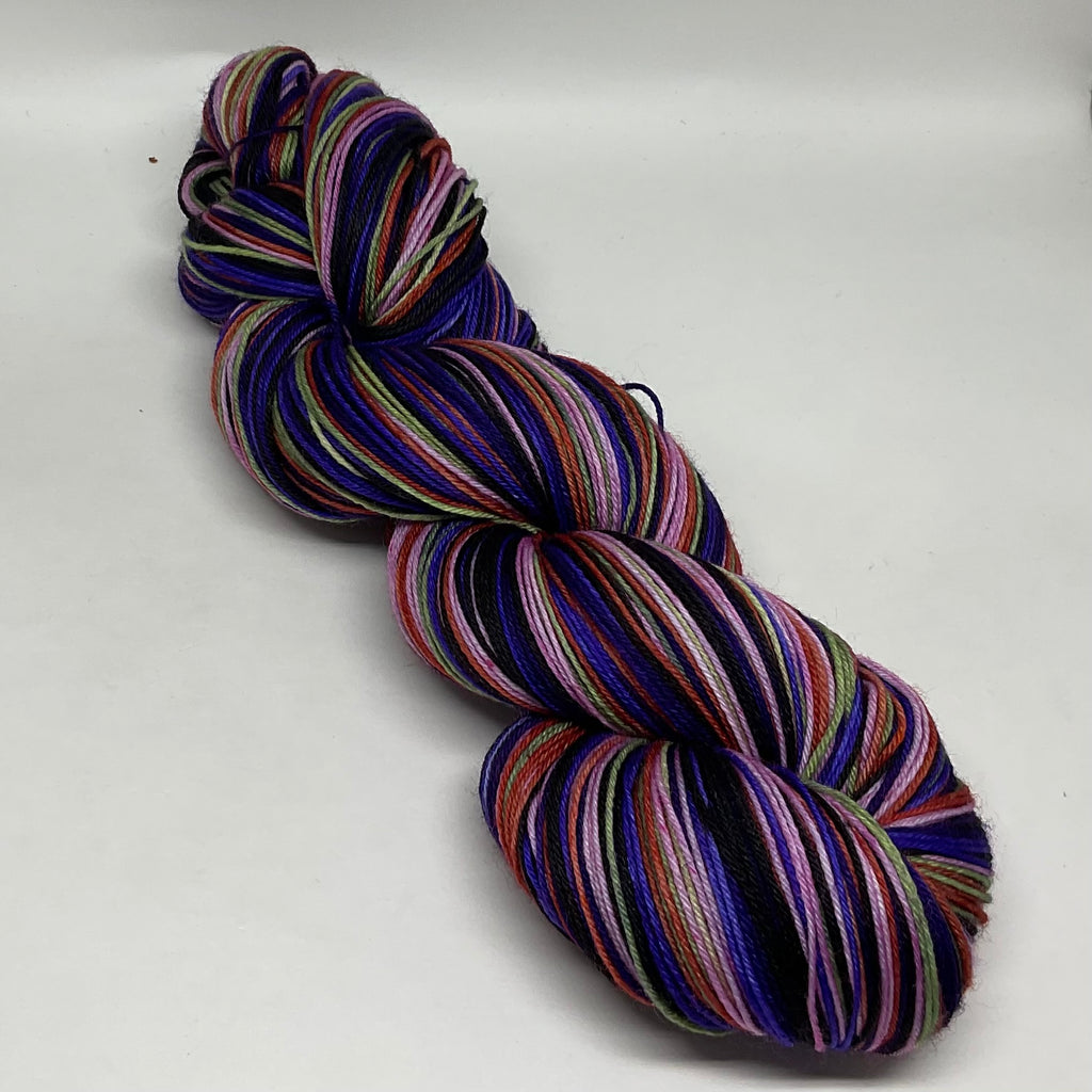 Dark Peonies Six Stripe Self Striping Sock Yarn