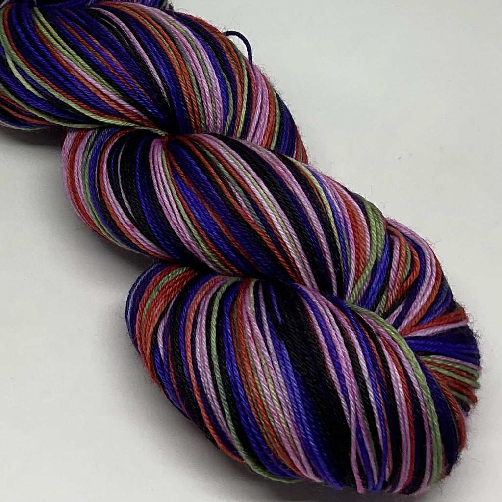 Dark Peonies Six Stripe Self Striping Sock Yarn