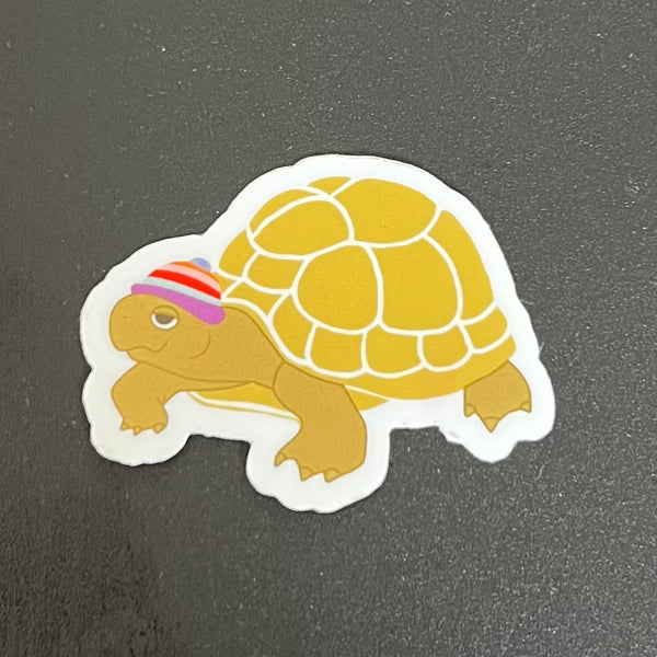 Desert Vista Dyeworks Tortoise Wearing a Hat Vinyl Sticker