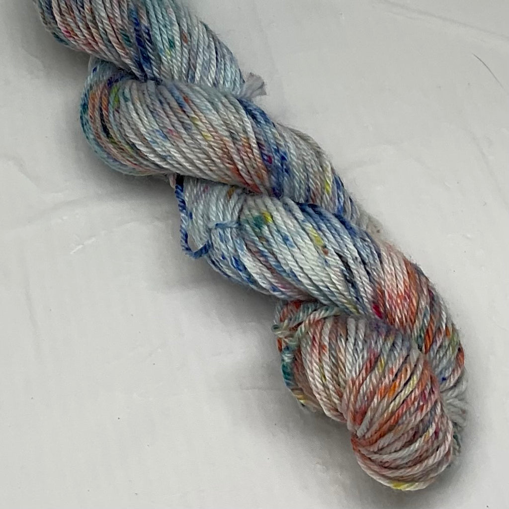 Single Multi Speckled Mini Skein for Toes and Heels Approx. 92 yards