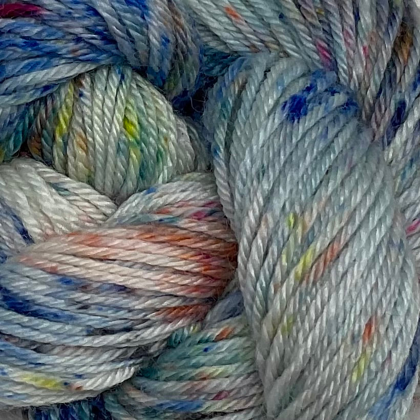 Single Multi Speckled Mini Skein for Toes and Heels Approx. 92 yards