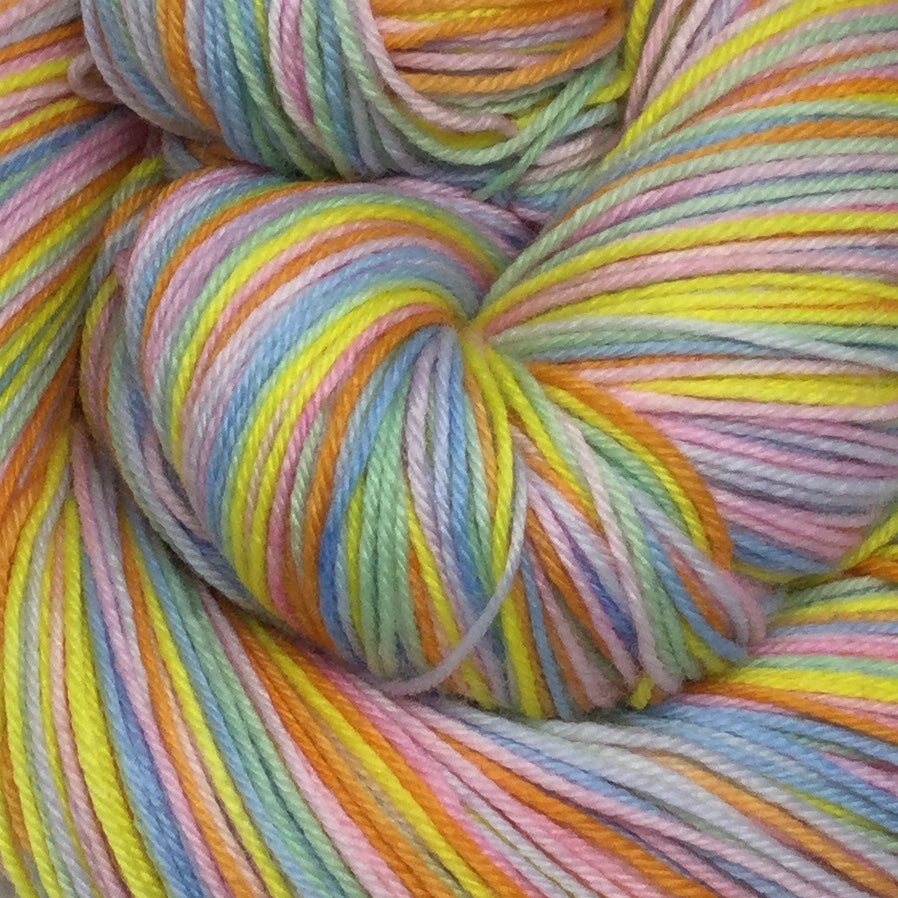 Spring Rainbow Six Stripe Self Striping Yarn