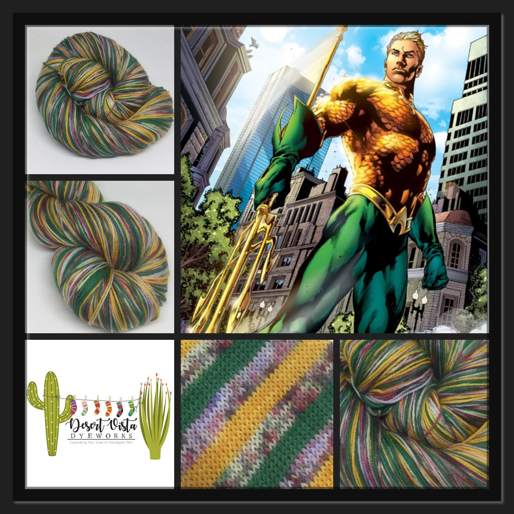 Aqua Zombody Man Four Stripe Self Striping Yarn