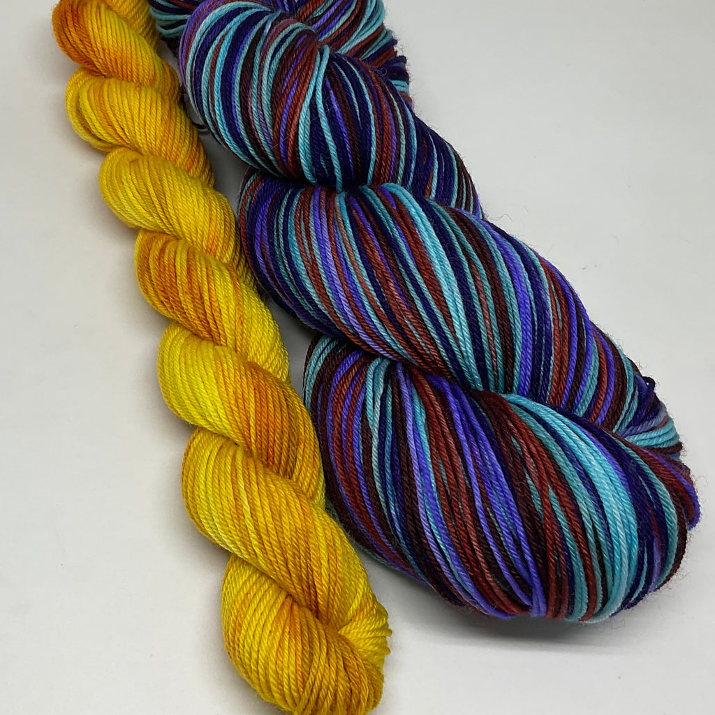 Kingdom of Hearts Six Stripe Self Striping Yarn with Mini Skein for Heels and Toes