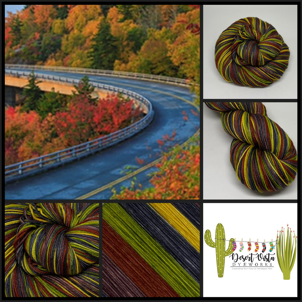 Blue Ridge Parkway Six Stripe Self Striping Yarn