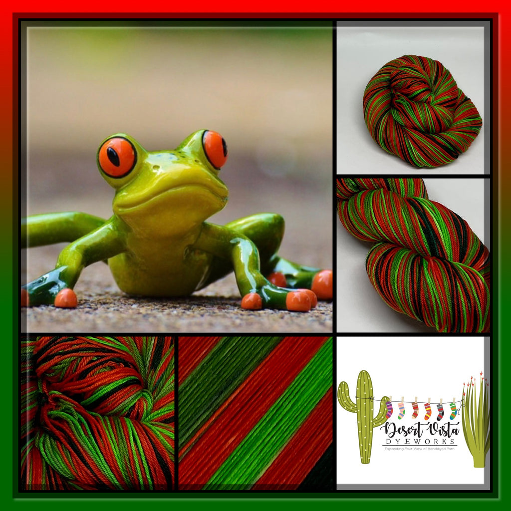 Red Eyed Tree Frog Six Stripe Self Striping Yarn