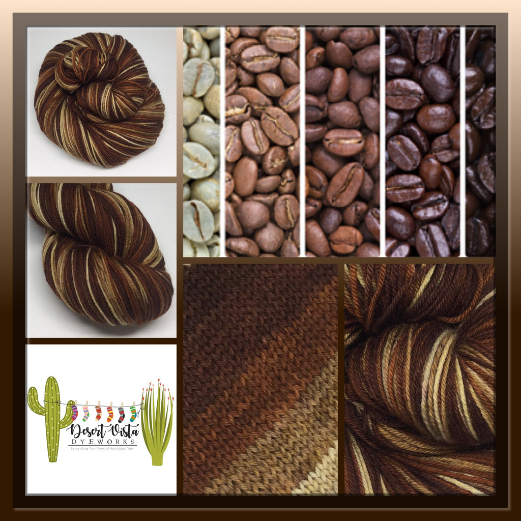 Coffee - All Day Five Stripe Self Striping Yarn