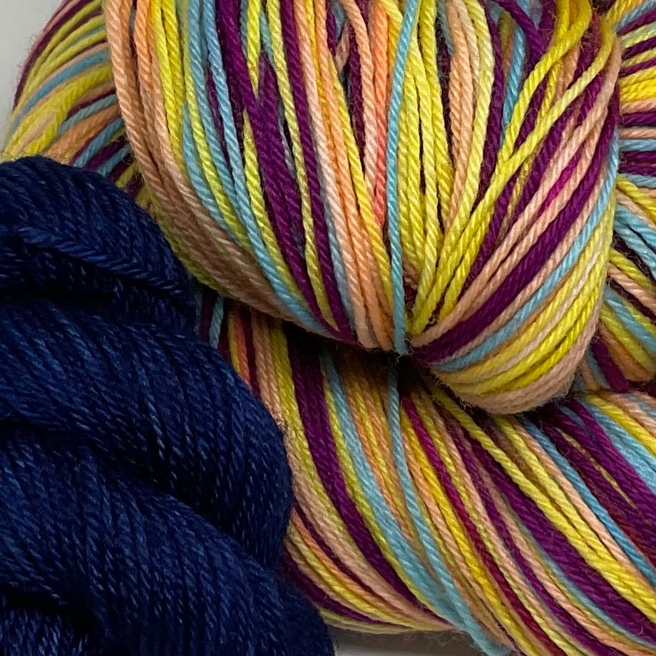 Big Brother Four Stripe Self Striping Yarn with Mini Skein for Toes and Heels