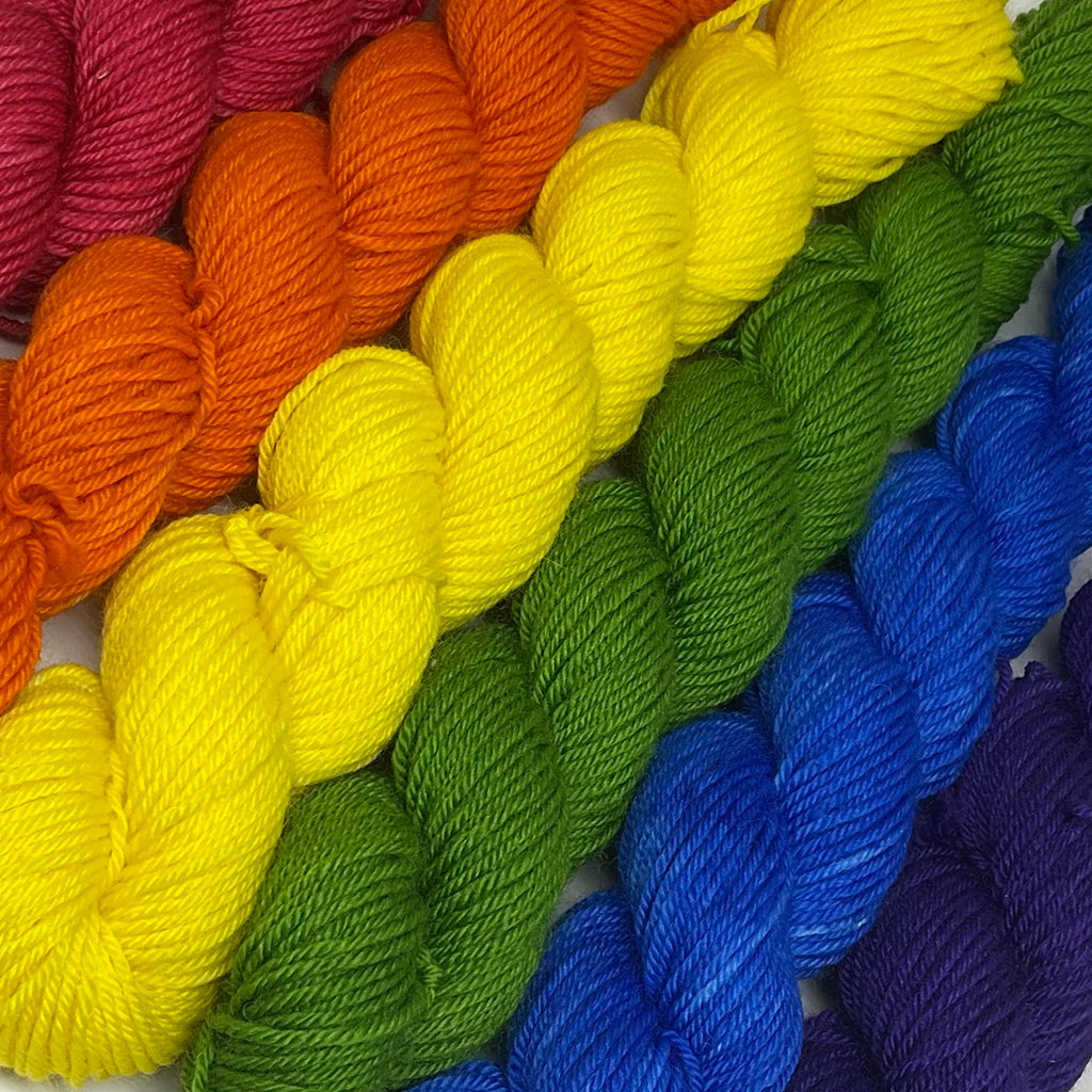 Standard Rainbow Mini Skein Set for Toes and Heels Approx. 552 yards