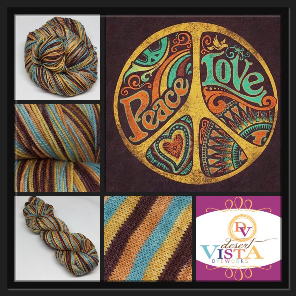 Peace and Love Four Stripe Self Striping Yarn