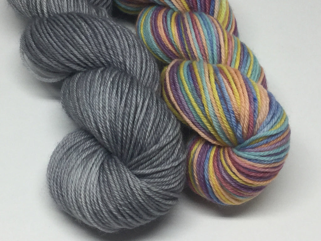 Winter Rainbow Six Stripe Self Striping Yarn Half Skeins Set