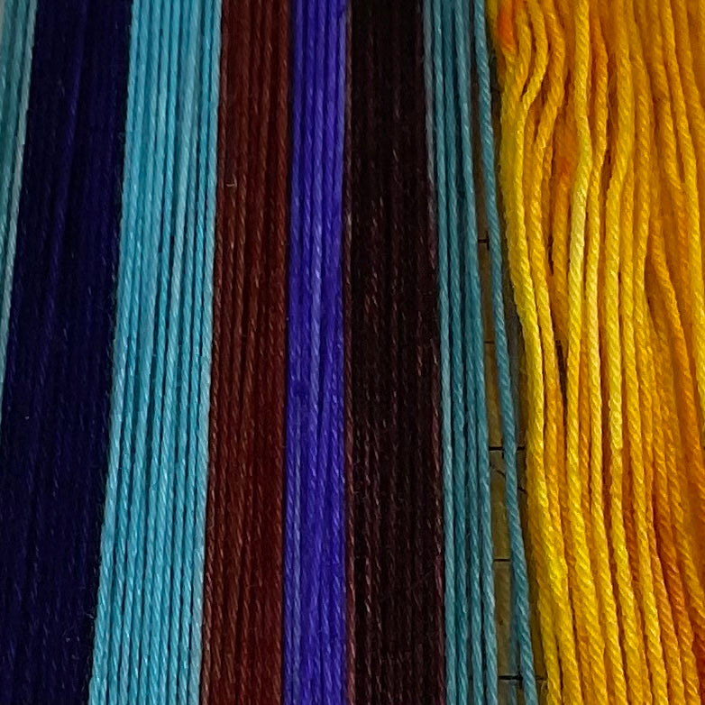 Kingdom of Hearts Six Stripe Self Striping Yarn with Mini Skein for Heels and Toes