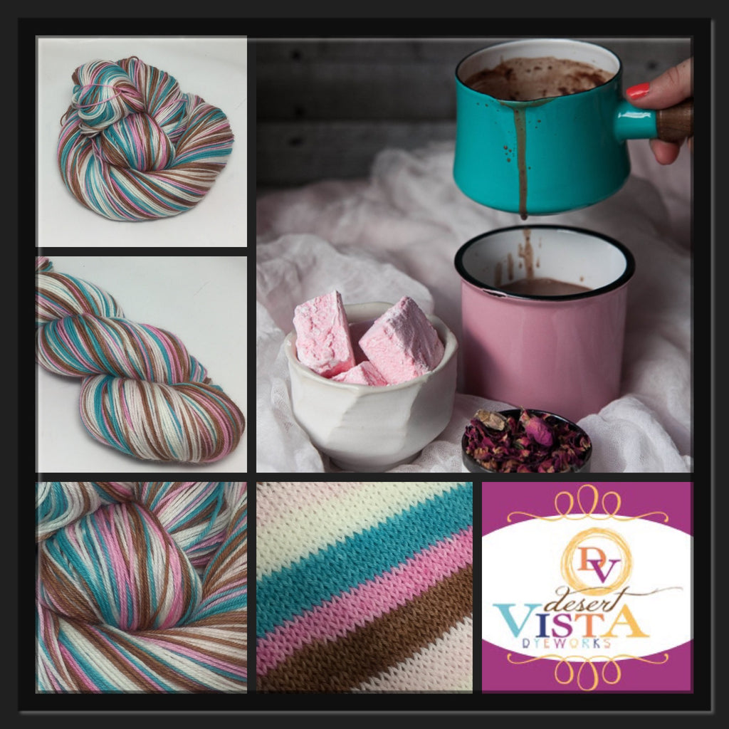 Hot Chocolate & Marshmallows Five Stripe Self Striping Yarn