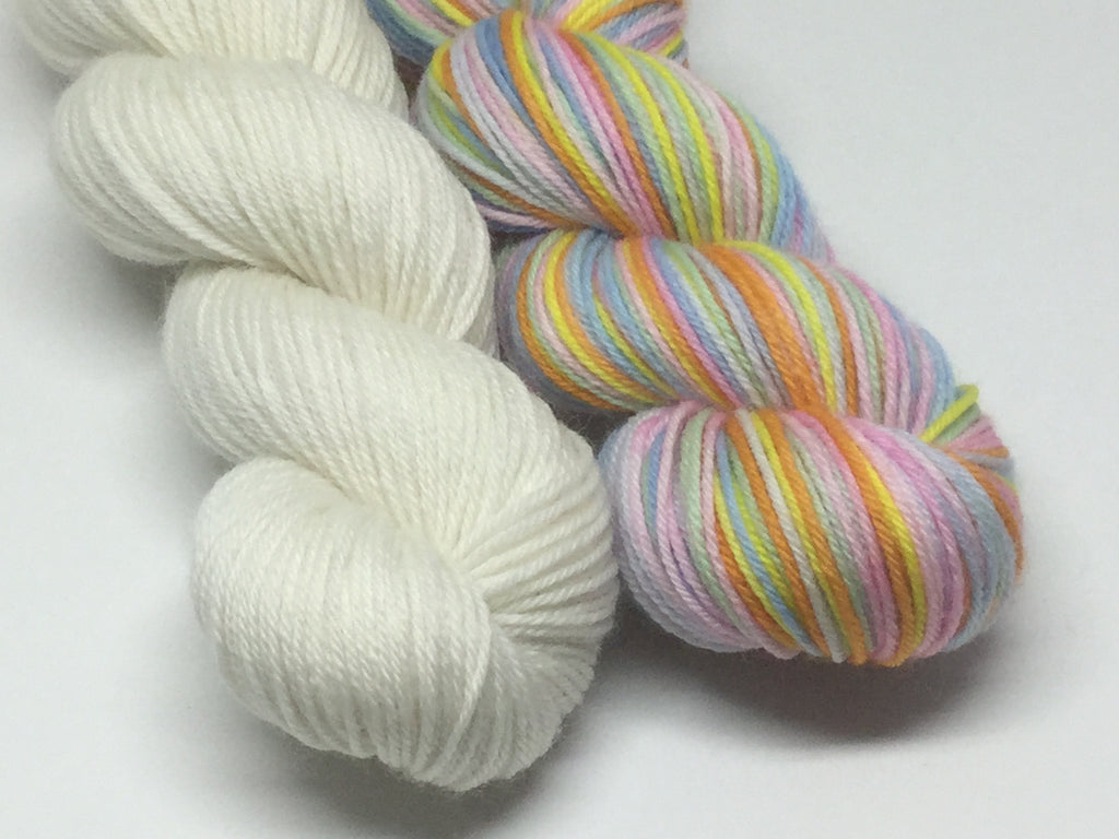 Spring Rainbow Six Stripe Self Striping Yarn Half Skeins Set