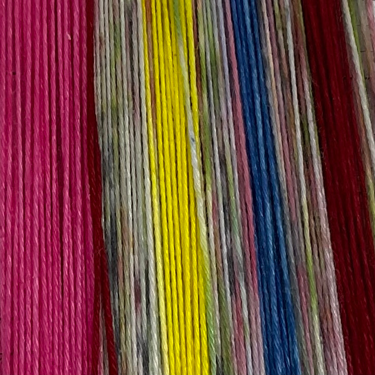 Dubble ZomBody Bubble Six Stripe Self Striping Yarn with a coordination Mini Skein