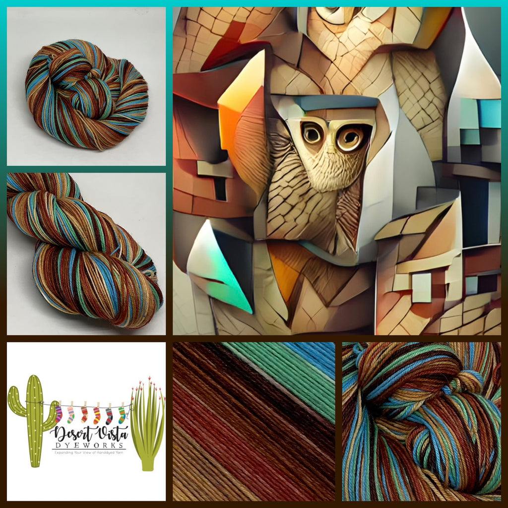 Cubist Owl Seven Stripe Self Striping Yarn