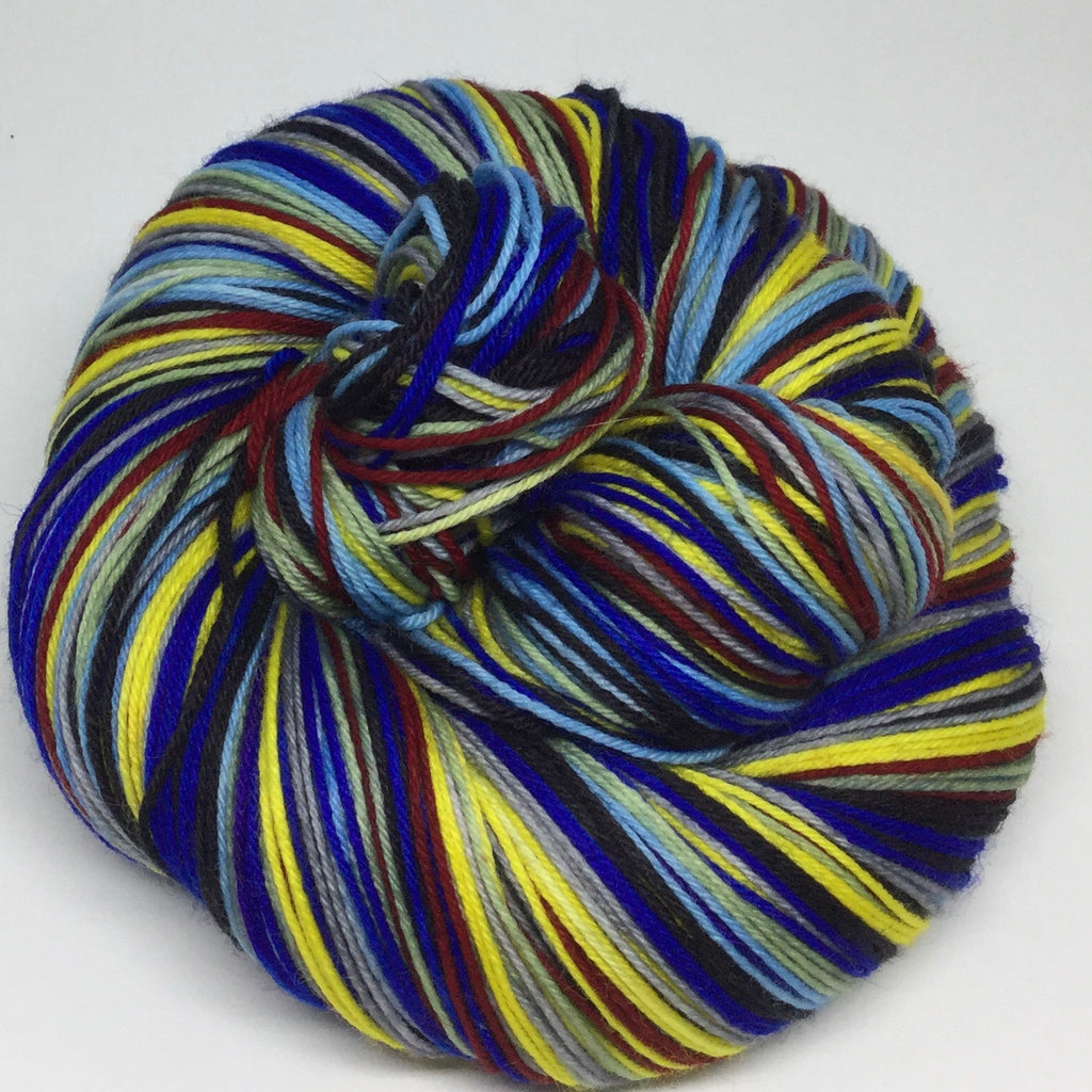 Happy Birthday, Dr. Seuss Seven Stripe Self Striping Sock Yarn