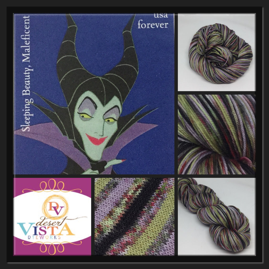 The ZomMistress of Evil Six Stripe Self Striping Yarn