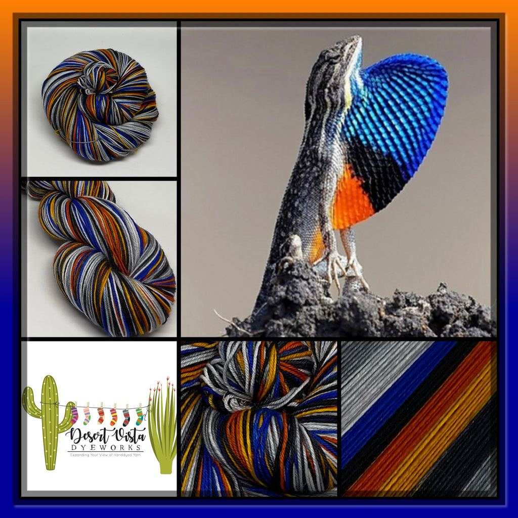 Super Fan Throated Lizard Eight Stripe Self Striping Yarn