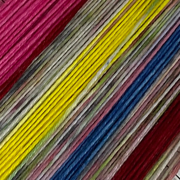 Dubble ZomBody Bubble Six Stripe Self Striping Yarn with a coordination Mini Skein