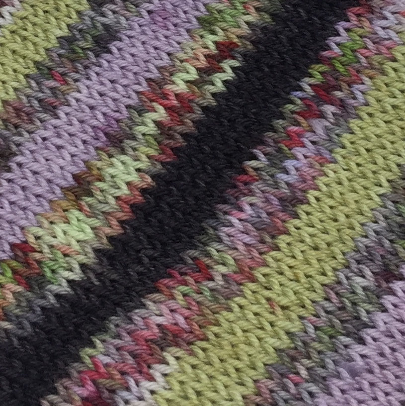 The ZomMistress of Evil Six Stripe Self Striping Yarn
