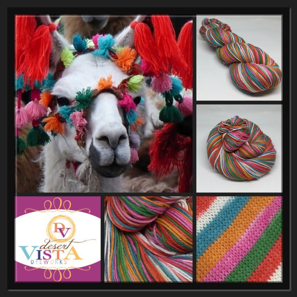 Peruvian Llama Six Stripe Self Striping Sock Yarn