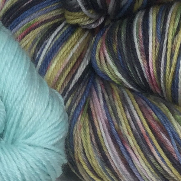Zombody Storm Six Stripe Self Striping Yarn with Mini Skein for Toes and Heels