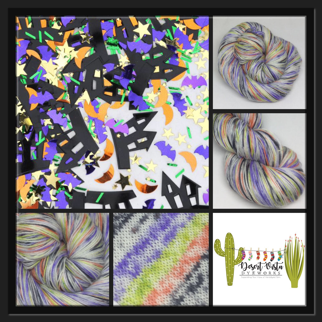 Halloween Confetti Five Stripe Self Striping Speckled Yarn