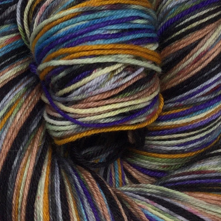 Roadrunner and ZomBody Coyote Eight Stripe Self Striping Yarn