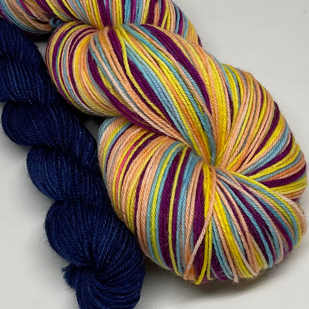 Big Brother Four Stripe Self Striping Yarn with Mini Skein for Toes and Heels