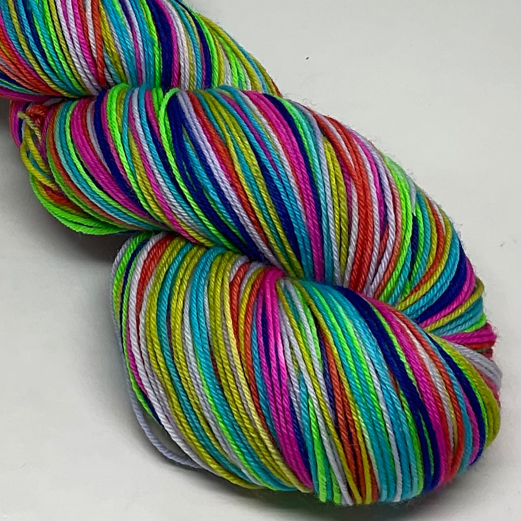 Neon Chameleon Seven Stripe Self Striping Yarn