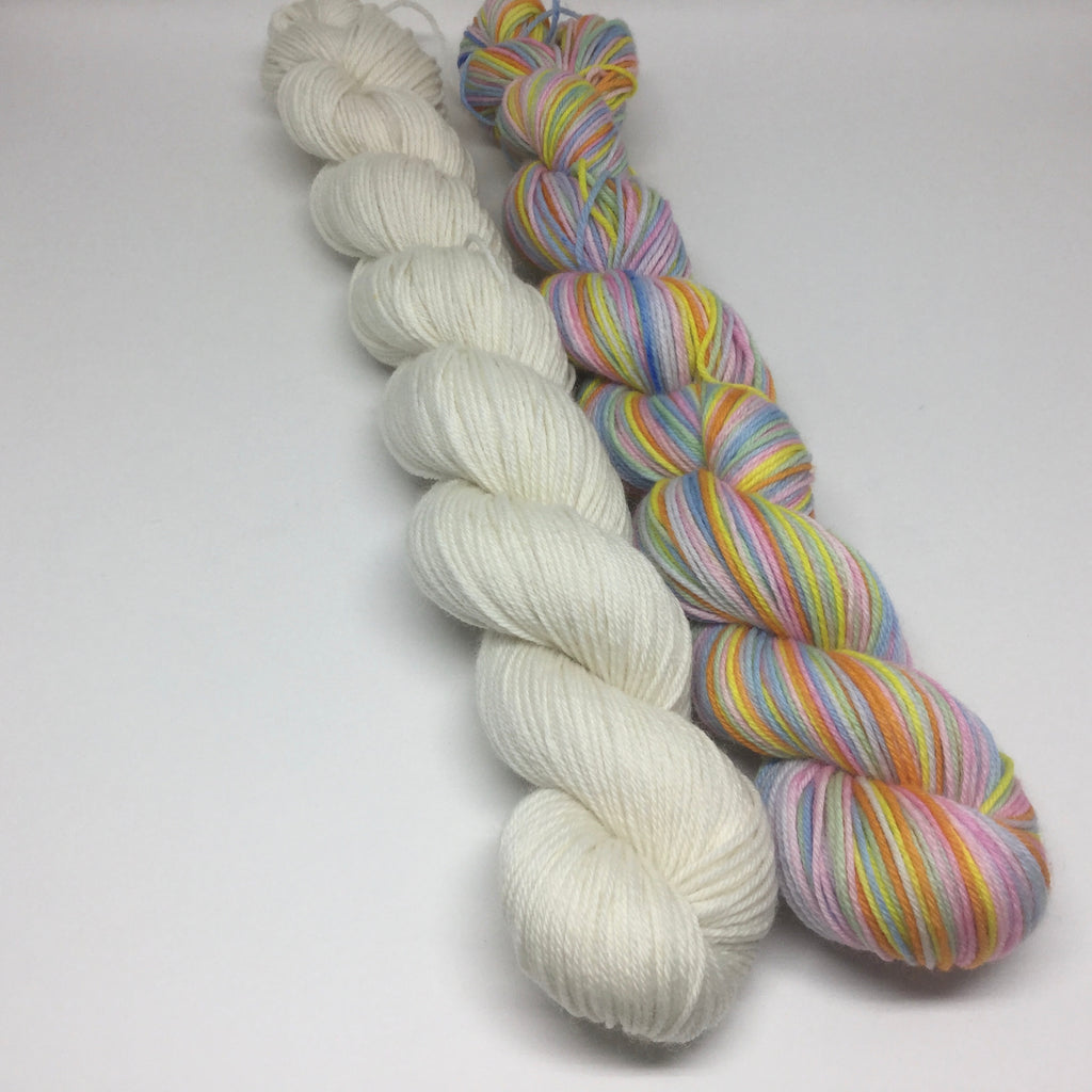 Spring Rainbow Six Stripe Self Striping Yarn Half Skeins Set