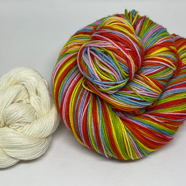 Museum of Ice Cream Six Stripe Self Striping Yarn with Mini Skein for Toes and Heels