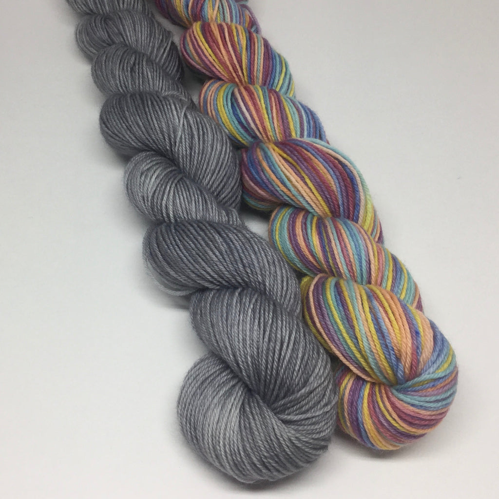Winter Rainbow Six Stripe Self Striping Yarn Half Skeins Set