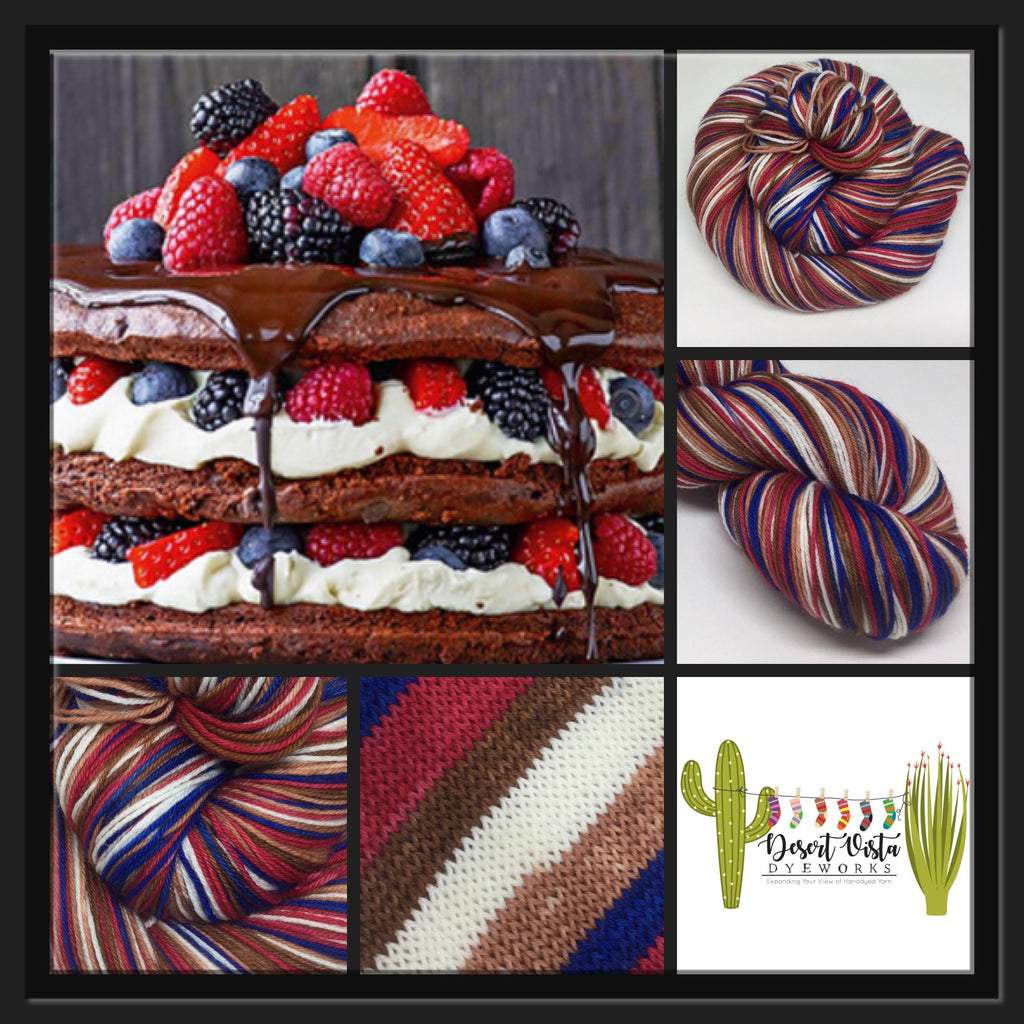 Chocolate and Berry Torte Five Stripe Self Striping Yarn
