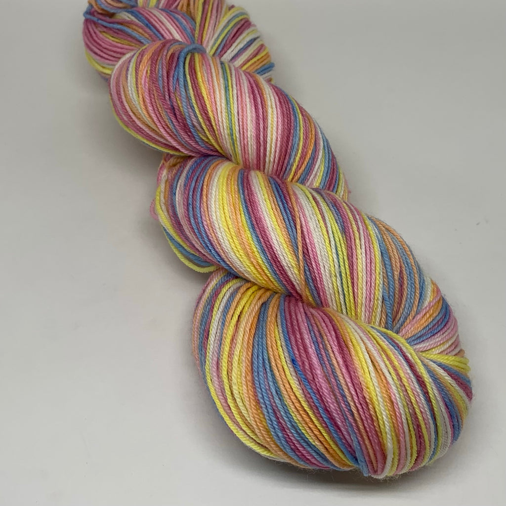 Rose Colored Highway Six Stripe Self Striping Yarn
