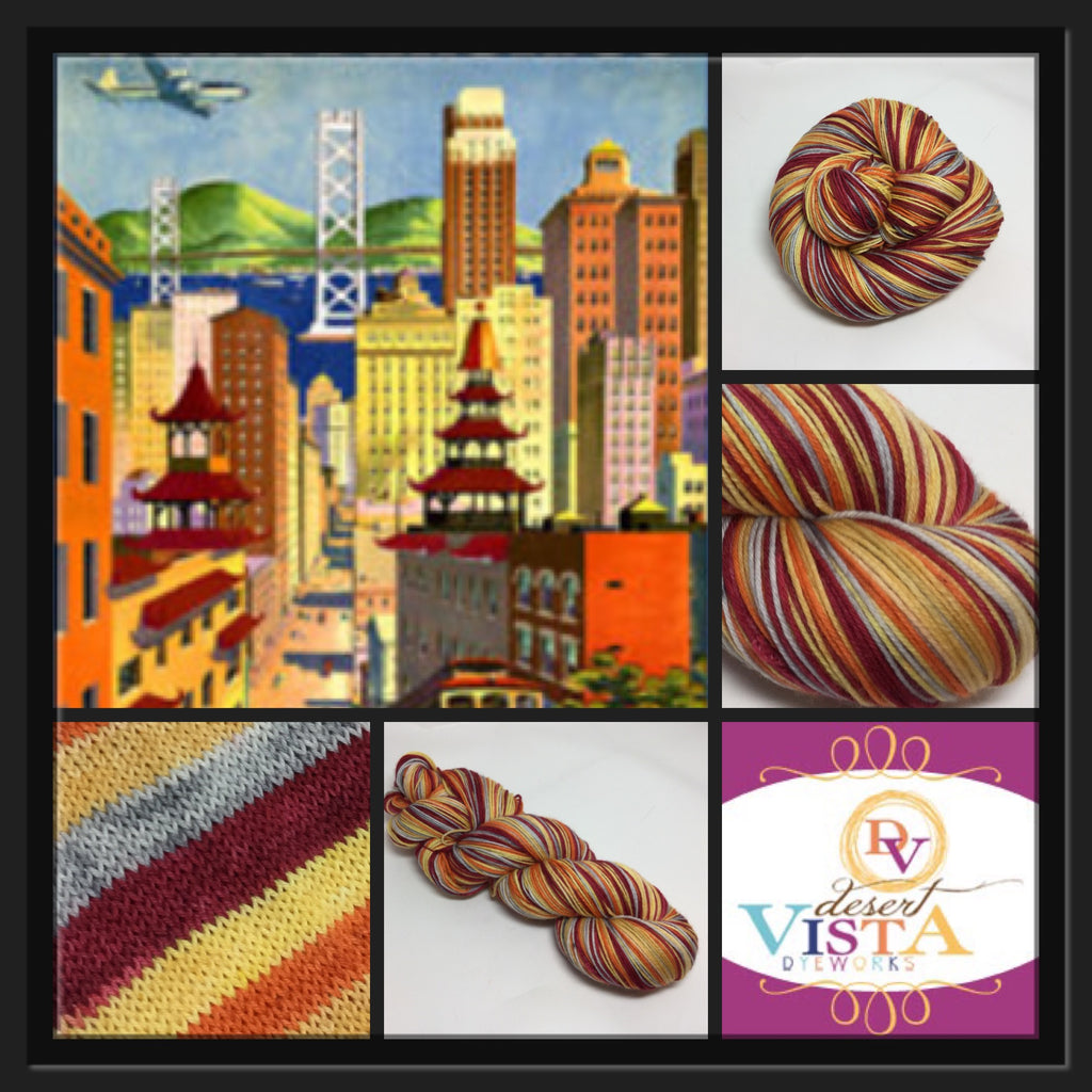 San Fran Five Stripe Self Striping Sock Yarn