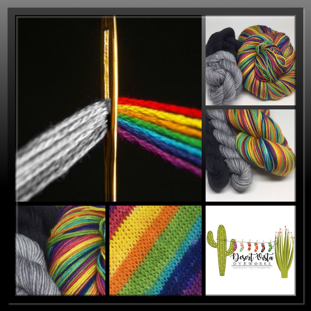 Thread the Needle Seven Stripe Self Striping Yarn plus Two Mini Skeins