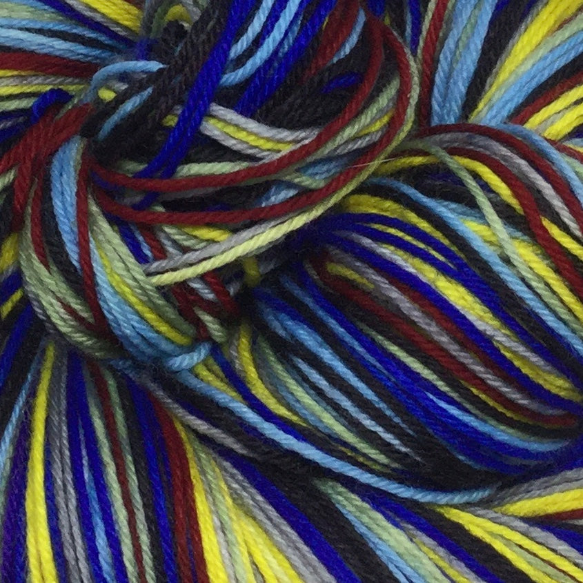 Happy Birthday, Dr. Seuss Seven Stripe Self Striping Sock Yarn
