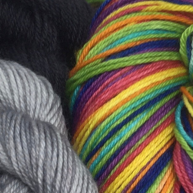 Thread the Needle Seven Stripe Self Striping Yarn plus Two Mini Skeins