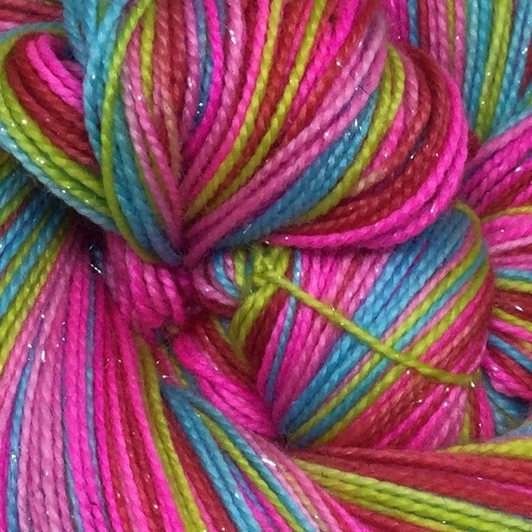 Neon Christmas Five Stripe Self Striping Yarn