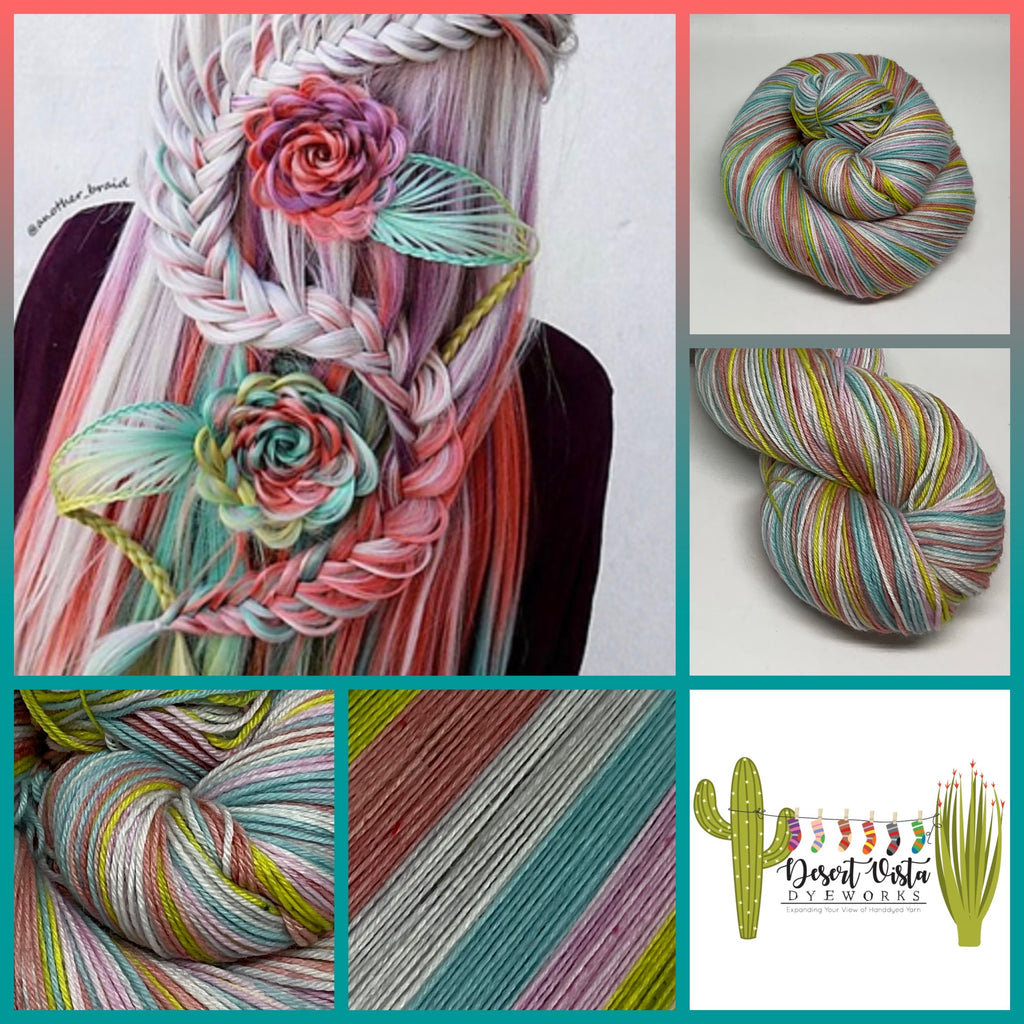 Braided Blooms Five Stripe Self Striping Yarn