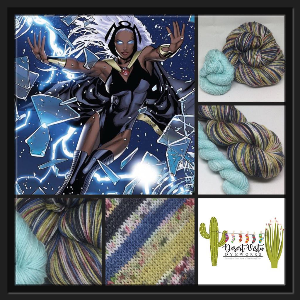 Zombody Storm Six Stripe Self Striping Yarn with Mini Skein for Toes and Heels