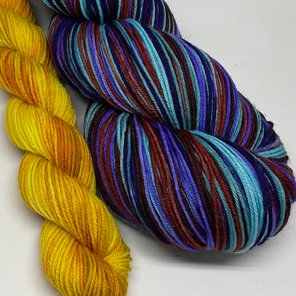Kingdom of Hearts Six Stripe Self Striping Yarn with Mini Skein for Heels and Toes