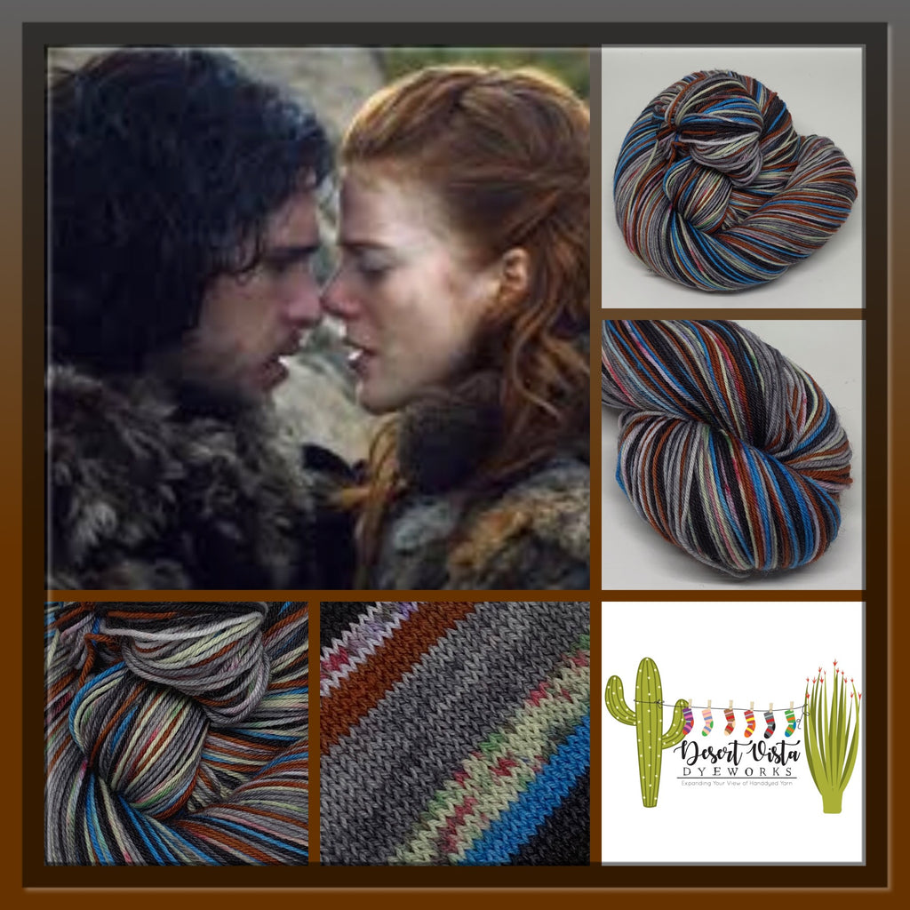 John Snow and ZomBody Ygritte Eight Stripe Self Striping Sock Yarn