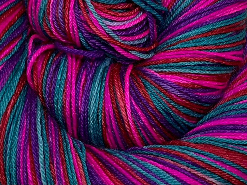 Ruby Four Stripe Self Striping Sock Yarn