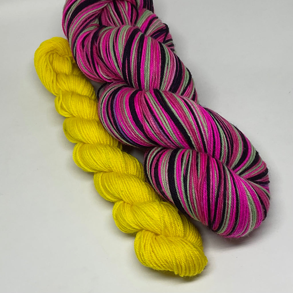 Game of Games Four Stripe Self Striping Yarn with Mini Skein for Toes and Heels